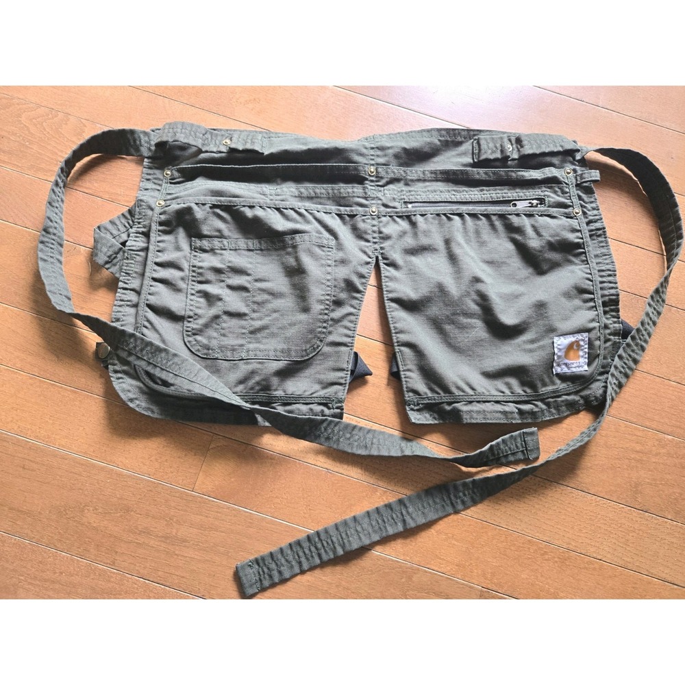 Carhartt Tool Half Apron Belt Green Ripstop Carpentry Gardening Workwear